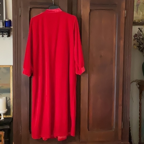 Comfort Choice Red Soft Full Length Vintage Housecoat Size 1X - Picture 7 of 7